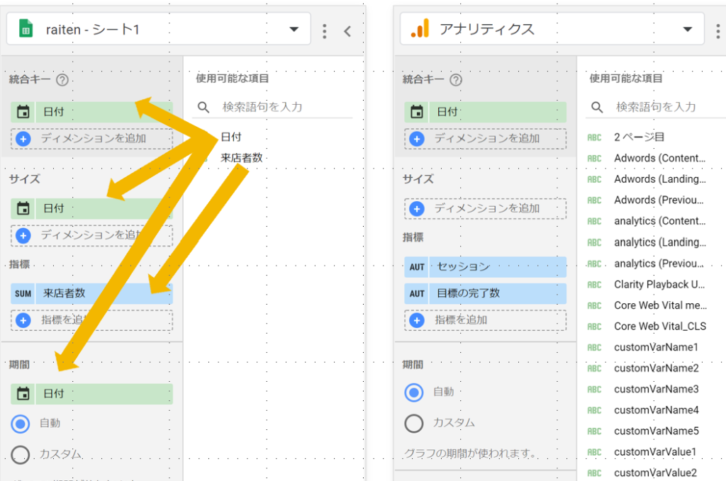 混合データ設定
